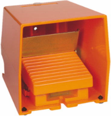 Harmony XPE Single Foot Switch, Metal, IP66, 2 NC + 2 NO, Orange