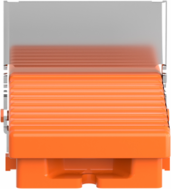 Harmony XPE Single Foot Switch, IP66, Metal, 1 Step, Orange, 1 NC+1 NO