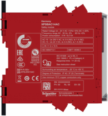 Harmony XPS Safety Module, 24V AC/DC, PLe, 0.200 kg