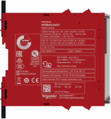 Harmony Safety Module, Emergency Stop, 48-240V AC/DC, 22.5mm Width