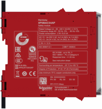 Harmony Safety Module, Emergency Stop, 48-240V AC/DC, 22.5mm Width