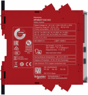 Harmony Safety Relay with Time Delay Output, 24V AC/DC, DIN Rail Mount, PLe