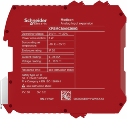 Expansion modules, Modicon MCM, 2 analog input pairs, spring