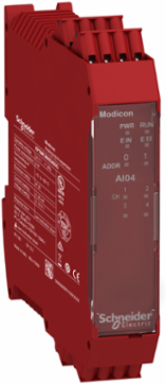 Safe I/O Module with 4 Analog Inputs, IP20, 24V DC