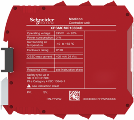 Modicon MCM Safety Controller, 8 Inputs, 4 Outputs, IP20, 24V DC