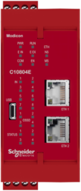 Safety controller with embedded communication, Modicon MCM, 8 inputs 4 outputs, monitors expansion modules, screw
