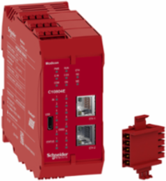 Safety controller with embedded communication, Modicon MCM, 8 inputs 4 outputs, monitors expansion modules, spring