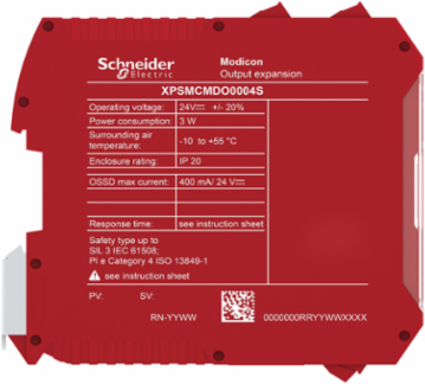 Modicon MCM Safe Output Expansion Module, 4 Digital Outputs, 400 mA, IP20