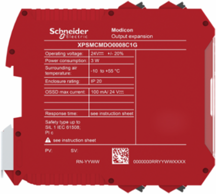 Modicon MCM Safe Output Expansion Module, 8 DO, 24 VDC, IP20