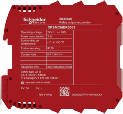 expansion module, Modicon MCM, 4 safety relay outputs, screw