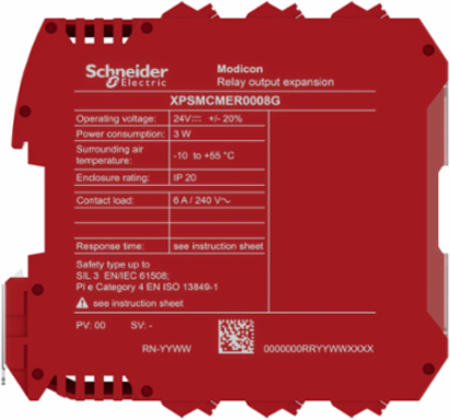 expansion module, Modicon MCM, 4 safety relay outputs, spring