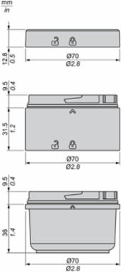 Base Module, Harmony XVB7 Modular Tower Light, Ø70mm, 24V AC/DC base with adapter and cover, Grey