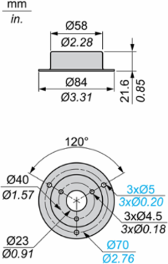 Metal Fixing Plate for  84 mm Tube Mounting, 0.1 kg Weight