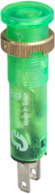 Green LED Pilot Light, 8mm, IP40/IP65, 12V, Faston