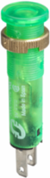 LED Pilot Light, 8mm, Green, IP40/IP65, 48V Faston, Covered LED