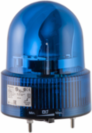 Prewired Rotating Mirror Beacon, 120mm, Blue, 50-90 dB Buzzer, 24V AC/DC