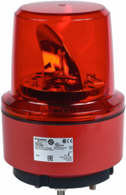 Prewired Rotating Mirror Beacon 130mm Red 24V DC IP66