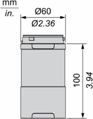 Modular Tower Light Base Unit, Silver, 60mm Mounting, 24V AC/DC, IP65
