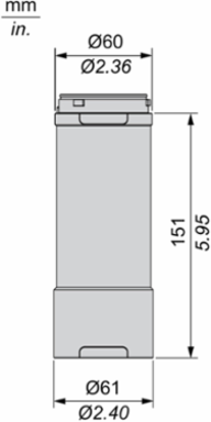 Modular Tower Light Base Unit, 60mm, PNP, IP65, 100-240V AC