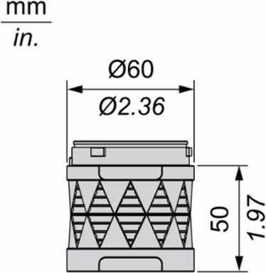 Harmony XVU Modular Tower Light, 60mm, Blinking LED, IP65, 24V AC/DC