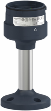 Black Fixing Plate with 100mm Aluminium Pole for Modular Tower Lights, 60mm Mounting Diameter, IP65