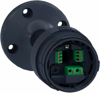 Black Fixing Plate with 100mm Aluminium Pole for Modular Tower Lights, 60mm Mounting Diameter, IP65