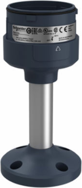 Black Fixing Plate with 100mm Aluminium Pole for Modular Tower Lights, 60mm Mounting Diameter, IP65