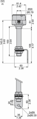 Black Modular Tower Light Fixing Bracket with 100mm Height, 60mm Diameter, IP32