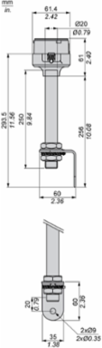 Modular Tower Light Mounting Bracket with 250mm Pole, 60mm Diameter, IP32