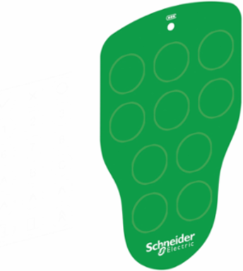 Front label, Harmony Pocket Remote, cover with legend option, polyester, white/green, customizable