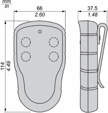 Harmony Pocket Remote Control, 4 Single-Step Push Buttons, IP67 Rating