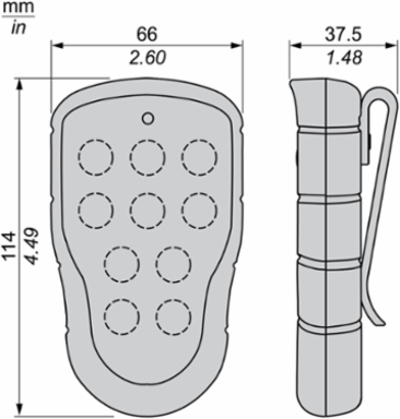 Harmony Pocket Remote, 10 Push Buttons, IP67, 50 m Operating Distance