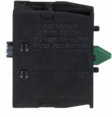 Harmony XAC Contact Block, 1NO, Front Mounting, 10A, Spring Return