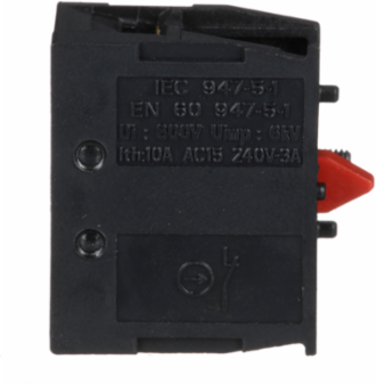 Harmony XAC Contact Block, Single NC, Spring Return, Front Mounting, 10 A, 600 V