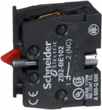 Harmony XAC Contact Block, Single NC, Spring Return, Front Mounting, 10 A, 600 V