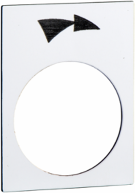 Marked Legend 30 x 40 mm White, Slew Right, Slow-Fast Symbol