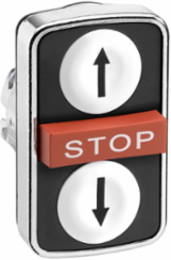 Harmony XB4 Triple Head Push Button Ø22 mm, IP66/IP69K, 1 Red & 2 White Buttons