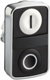 Harmony XB4 Double Head Push Button, 22mm, Metal, IP67, 1 White & 1 Black
