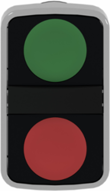 Harmony XB4 Double Headed Push Button, 22mm, IP67, Metal Bezel