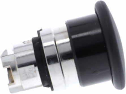 Harmony XB4 40mm Black Mushroom Pushbutton Head, Metal, IP66/IP69K, 22mm Cutout
