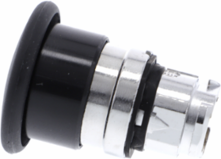 Harmony XB4 40mm Black Mushroom Pushbutton Head, Metal, IP66/IP69K, 22mm Cutout