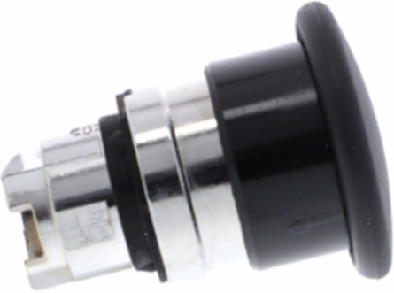 Harmony XB4 40mm Black Mushroom Pushbutton Head, Metal, IP66/IP69K, 22mm Cutout