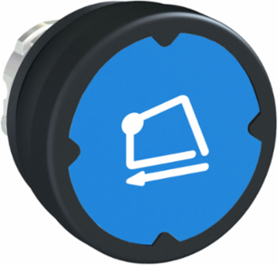 Harmony XB4 Push Button Head, 22mm, Blue, Metal, IP66/IP69K