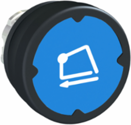 Harmony XB4 Push Button Head, 22mm, Blue, Metal, IP66/IP69K