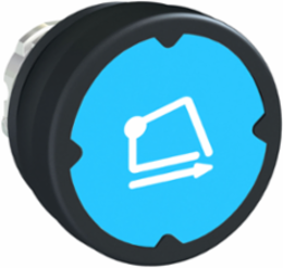 Harmony XB4 Push Button Head, 22mm, Metal, Light Blue, IP66/IP69K
