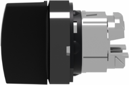 Harmony XB4 Selector Switch Head, 22mm, 3 Positions, IP69K, Black Metal
