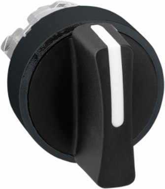 Harmony XB4 Selector Switch Head, 22mm, 3 Positions, IP69K, Black Metal