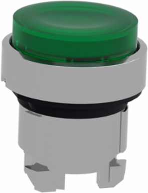 Harmony XB4 22mm Illuminated Push Button Head, Green Metal, IP66