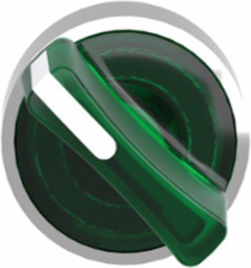Harmony XB4 Illuminated Selector Switch Head, 22mm, Green Handle, IP69K