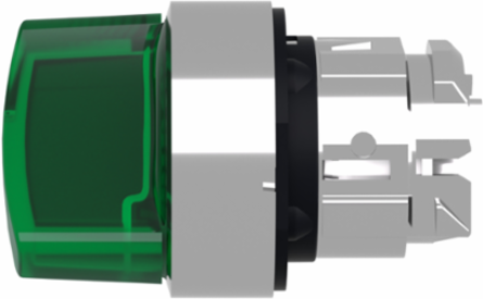 Harmony XB4 Illuminated Selector Switch Head, 22mm, Green Handle, IP69K